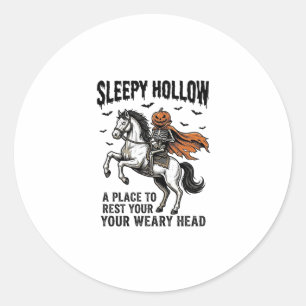 Pegatina Redonda Jinete sin cabeza de Sleepy Hollow Halloween vinta