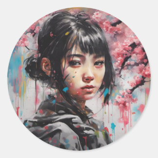 Pegatina Redonda Jing Jing (静 静)