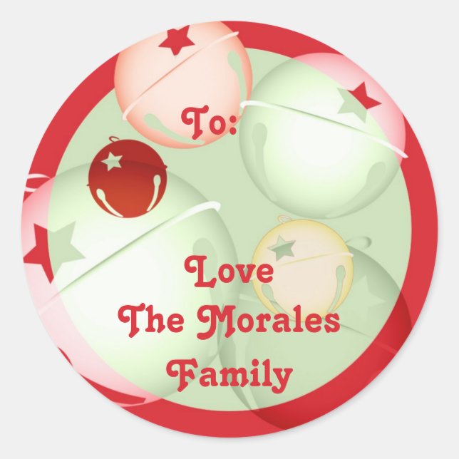 Pegatina Redonda Jingle Bells (Anverso)