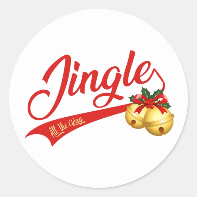 Pegatina Redonda Jingle Bells All the Way (Anverso)