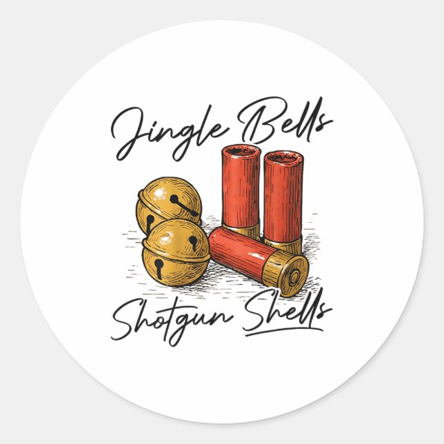 Pegatina Redonda Jingle Bells Shotgun Shells (on Back)  (Anverso)