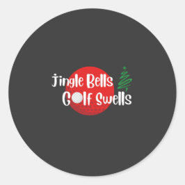 Pegatina Redonda Jingle Bells y los tumultos de golf