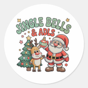 Pegatina Redonda Jingle Bells y Navidades de ADL: Santa OT