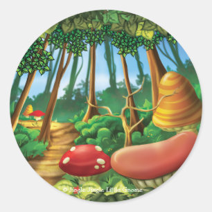 Pegatina Redonda Jingle Jingle Little Gnome Forest Pegatinas