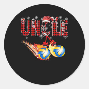 Pegatina Redonda Jingle My Xmas Volleyball Uncle Mejor Volleyball U