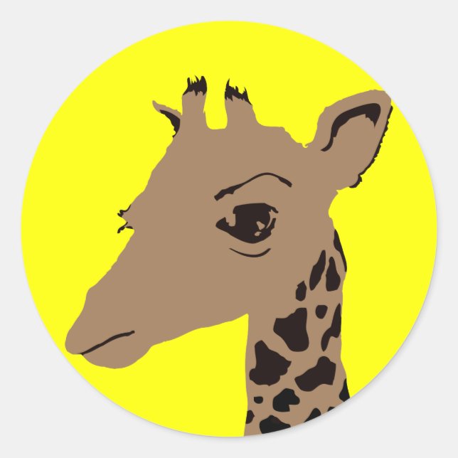Pegatina Redonda jirafa (Anverso)