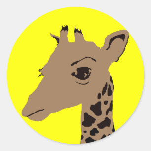 Pegatina Redonda jirafa