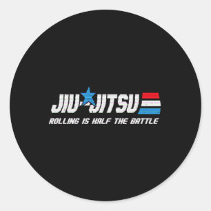 Pegatina Redonda Jiu-jisu Bjj Mma Karate Artes Marciales