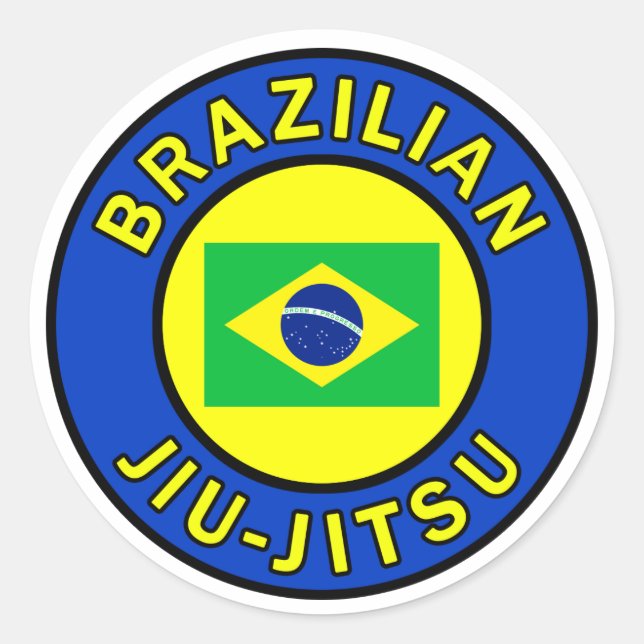Pegatina Redonda Jiu Jitsu (Anverso)