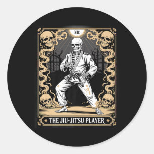 Pegatina Redonda Jiu-Jitsu BJJ Tarot Judo Artes Marciales MMA