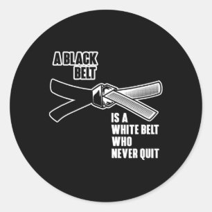 Pegatina Redonda Jiu Jitsu Black Belt Mma Karate Trai brasileño Bjj