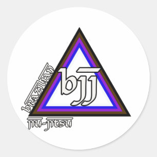 Pegatina Redonda Jiu Jitsu brasileño BJJ Triángulo del Progreso