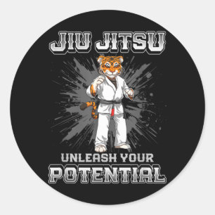 Pegatina Redonda Jiu Jitsu Brasileño MMA y Grappling BJJ BJJ