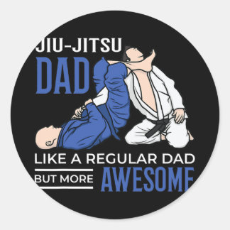 Pegatina Redonda Jiu Jitsu Dad Awesome Guay Combat BJJ MMA Daddy