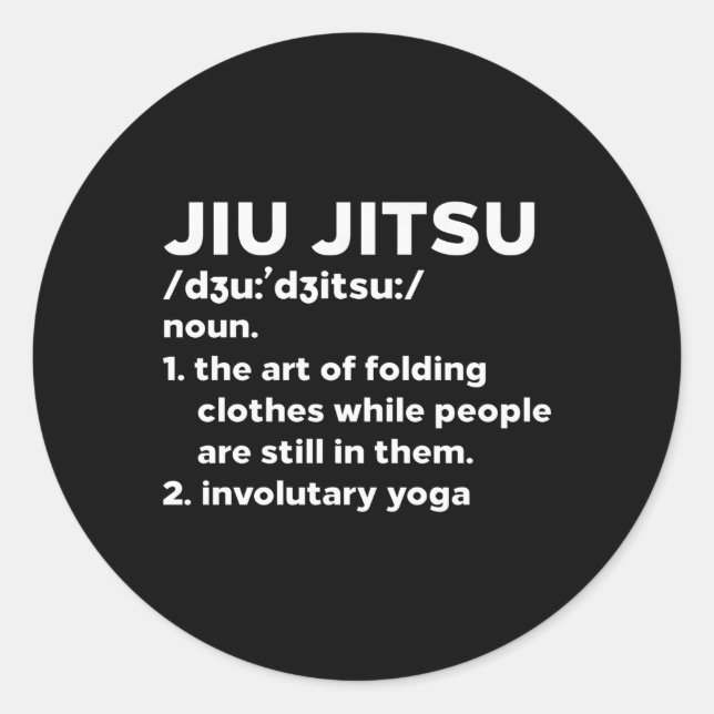 Pegatina Redonda Jiu Jitsu Definición Bjj Brasil Mial (Anverso)