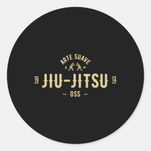 Pegatina Redonda Jiu Jitsu E Suave Oss Bjj