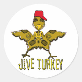 Pegatina Redonda jive turkey