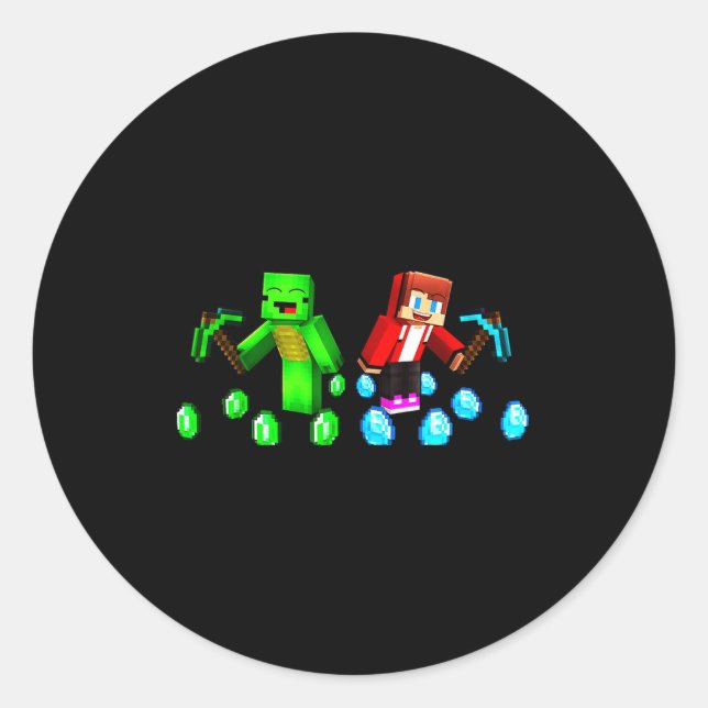 Pegatina Redonda Jj And Mikey Happy Birthday  (Anverso)