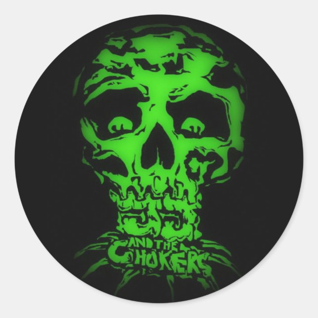 Pegatina Redonda JJ y los Chokers (Anverso)