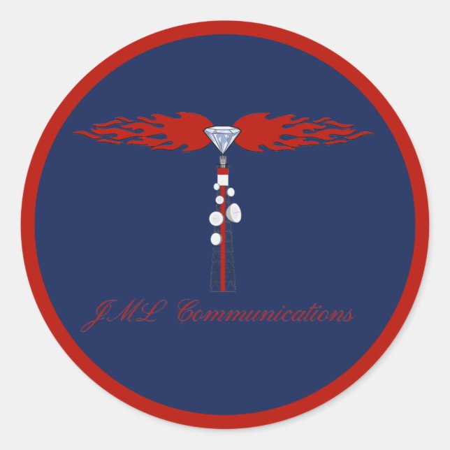 Pegatina Redonda JML Communications Tower Logo (Anverso)