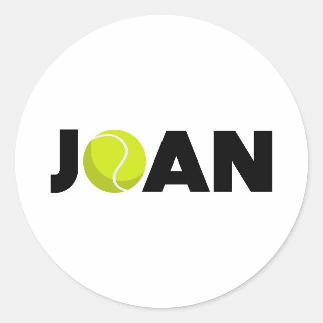 Pegatina Redonda Joan Tennis (Anverso)