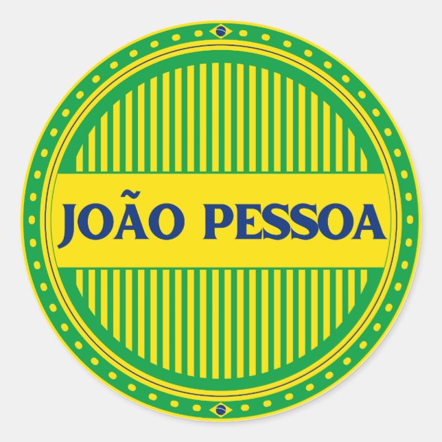 Pegatina Redonda João Pessoa City Pride – Brazilian Identity (Anverso)