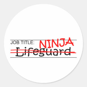 Pegatina Redonda Job Title Ninja - Lifeguard