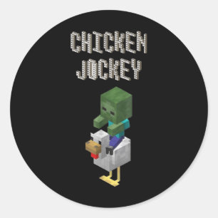 Pegatina Redonda Jockey sobre pollo 2025