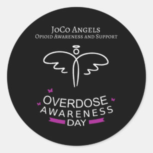 Pegatina Redonda Joco Angels Día de Concienciación sobre la Sobredo