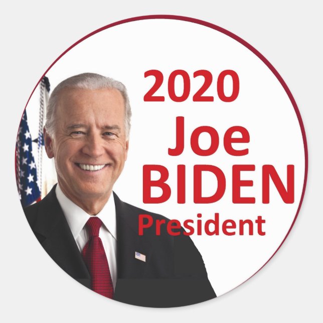 Pegatina Redonda Joe BIDEN 2020 (Anverso)