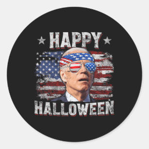 Pegatina Redonda Joe Biden divertido 4 de julio feliz Halloween Amé