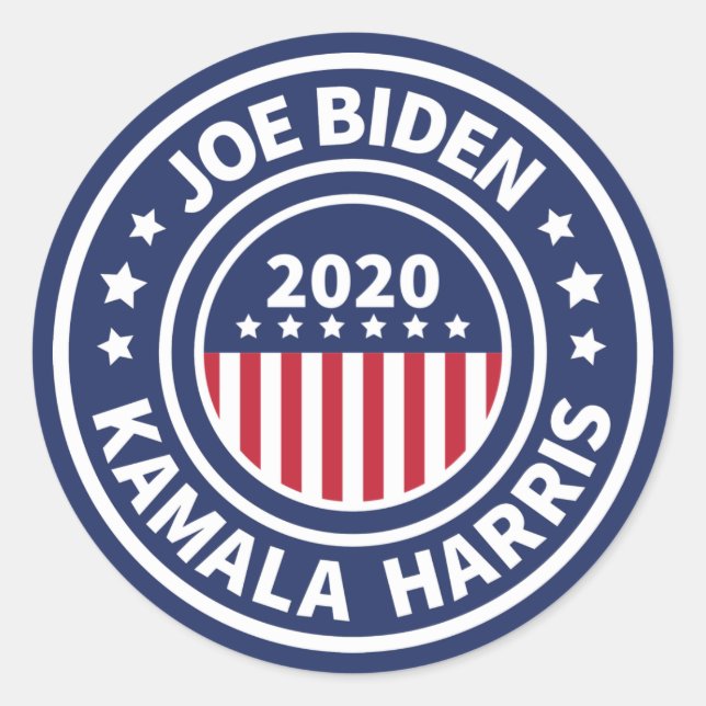 Pegatina Redonda Joe Biden Kamala Harris 2020 (Anverso)