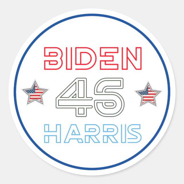 Pegatina Redonda Joe Biden Kamala Harris 2020 (Anverso)