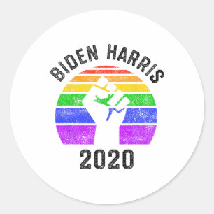 Pegatina Redonda Joe Biden Kamala Harris 2020 Orgullo Gay Arcoiris