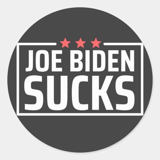 Pegatina Redonda joe Biden Sucks (Anverso)