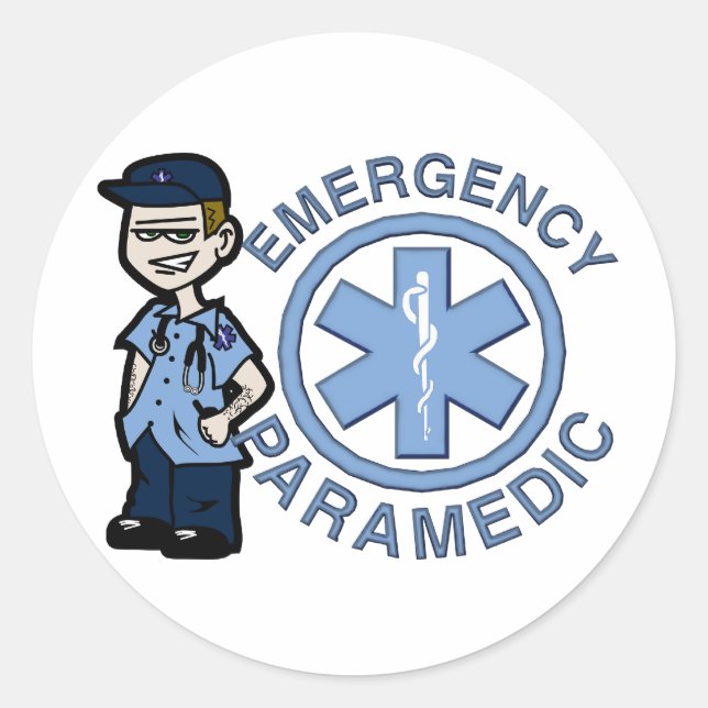 Pegatina Redonda Joe Emergency Medic (Anverso)