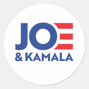 Pegatina Redonda Joe y Kamala