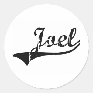 Pegatina Redonda Joel Classic Style Name