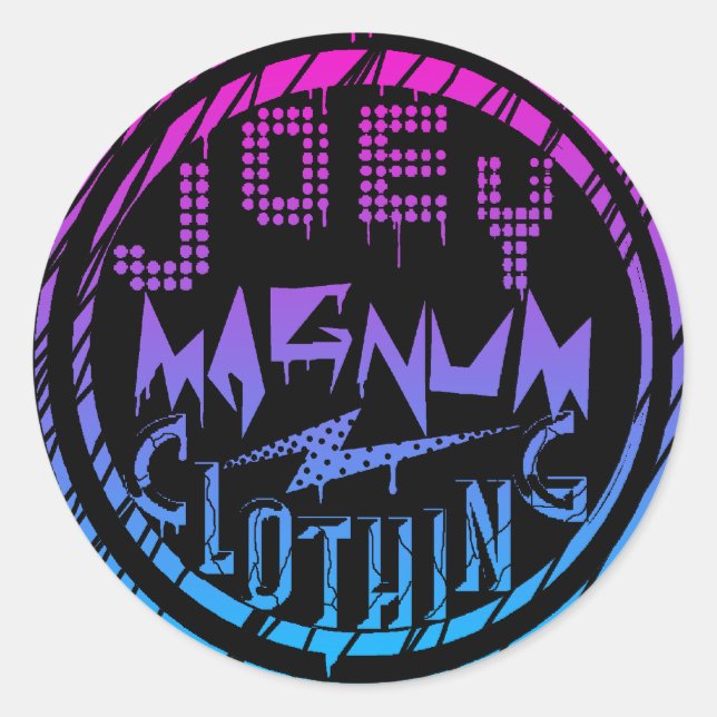 Pegatina Redonda Joey Magnum Clothing (Anverso)