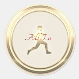 Pegatina Redonda Jogger Athletics Marathon Runner Hiker