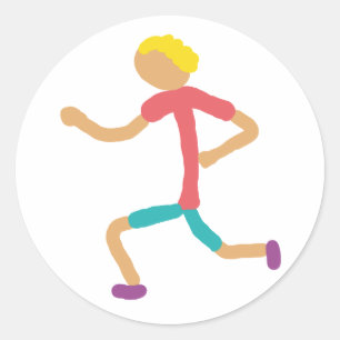 Pegatina Redonda Jogging