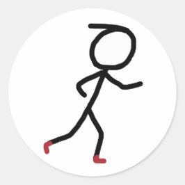 Pegatina Redonda Jogging Stickman