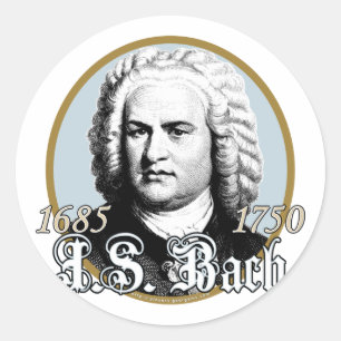 Pegatina Redonda Johann Sebastian Bach