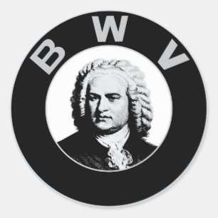 Pegatina Redonda Johann Sebastian Bach