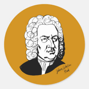 Pegatina Redonda Johann Sebastian Bach