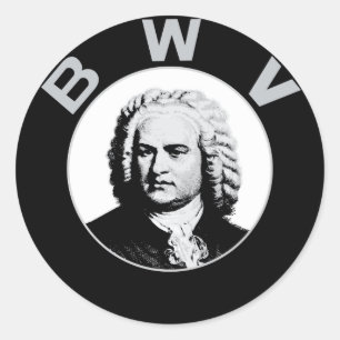 Pegatina Redonda Johann Sebastian Bach