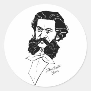 Pegatina Redonda Johann Strauss Jr.