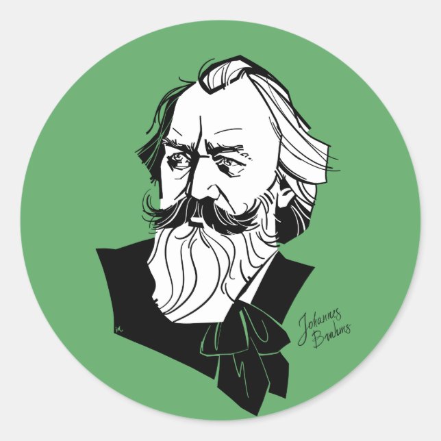Pegatina Redonda Johannes Brahms (Anverso)