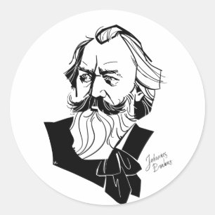 Pegatina Redonda Johannes Brahms