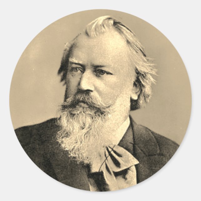 Pegatina Redonda Johannes Brahms (1889) (Anverso)